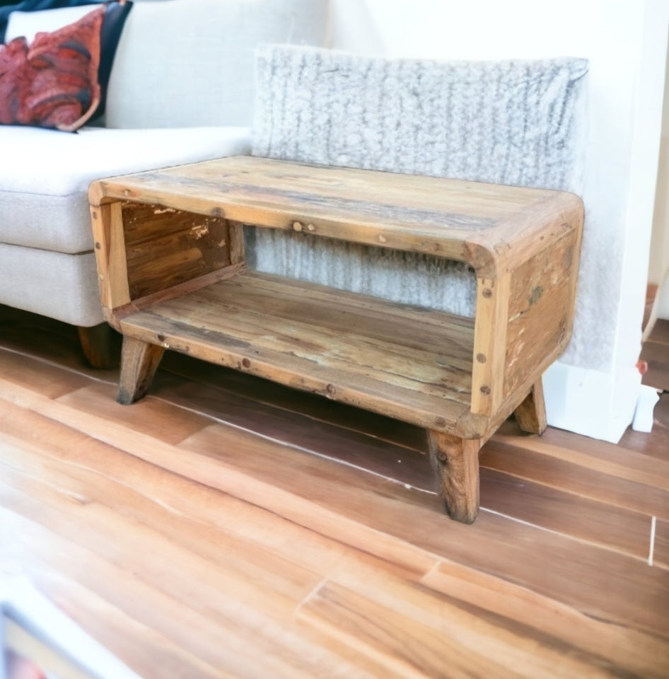 Small Rounded Coffee Table - Recycled Wood