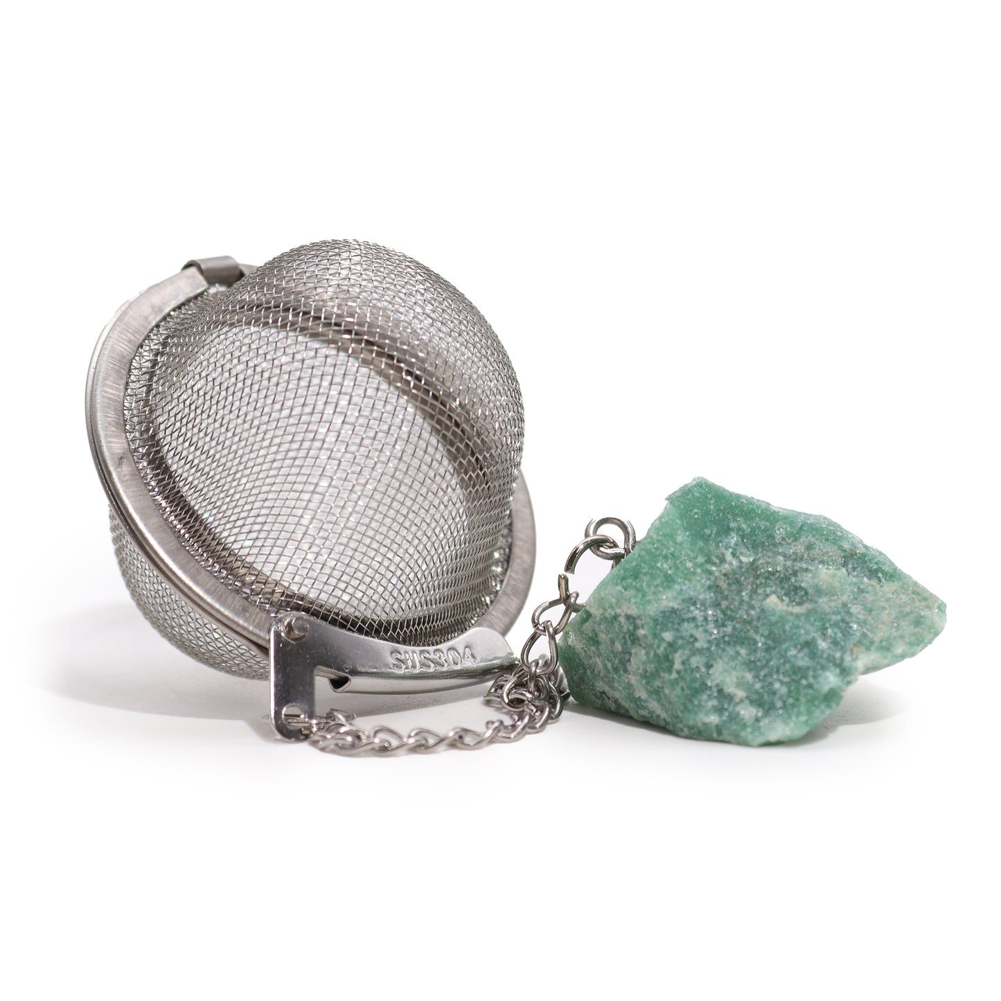 Raw Crystal Gemstone Tea Strainer - Smoky Quartz, Rock Quartz, Rose Quartz, Amethyst, Green Aventurine,Mookaite, Rainbow Moonstone, Gold Tigers Eye, Black Obsidian, Aquamarine