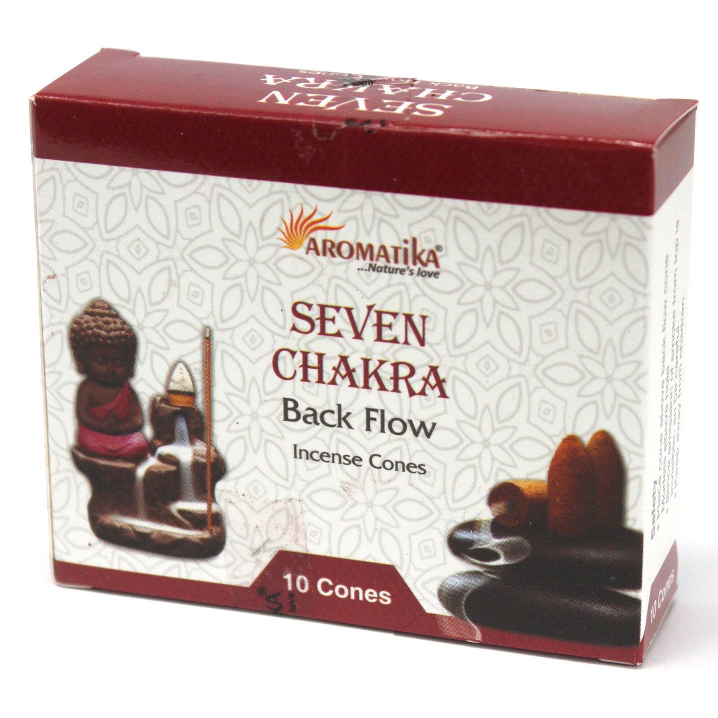 Aromatica Backflow Incense Cones - White Sage, Sandalwood, 7 Chakras, Rose, Dragons Blood