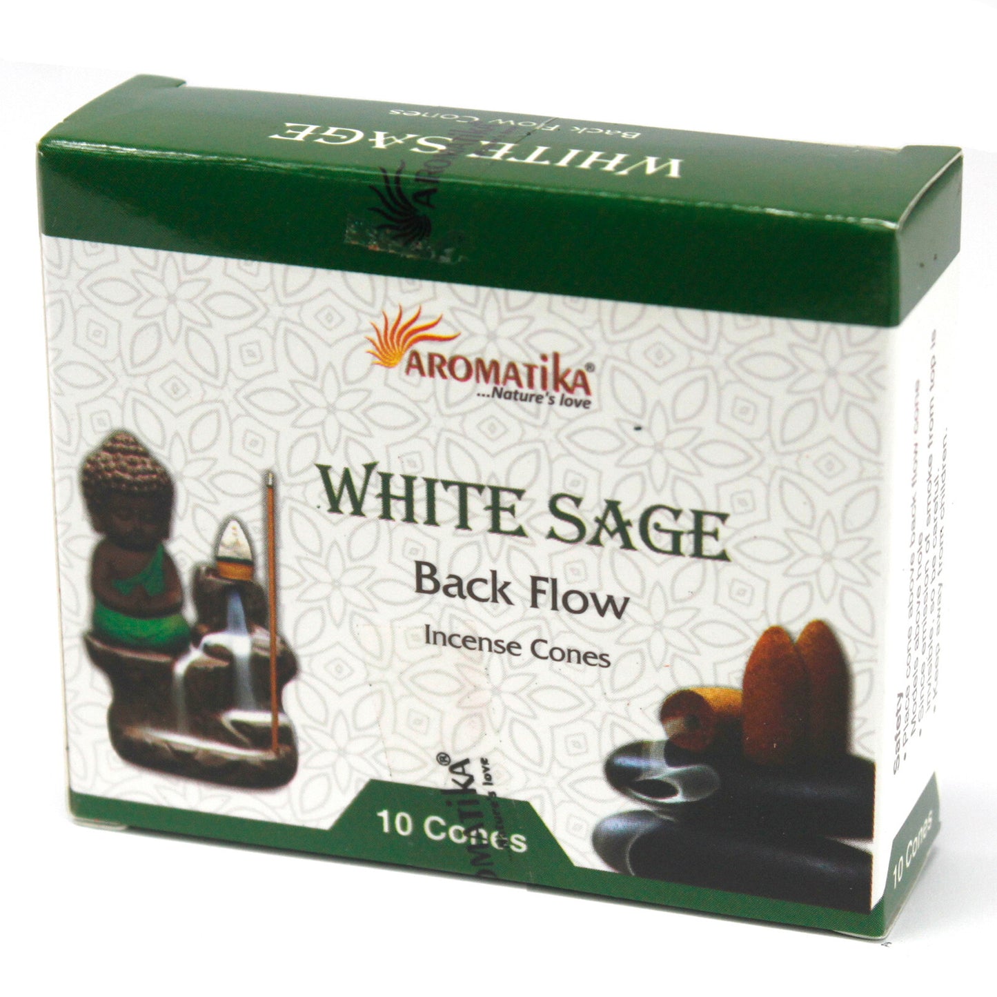 Aromatica Backflow Incense Cones - White Sage, Sandalwood, 7 Chakras, Rose, Dragons Blood