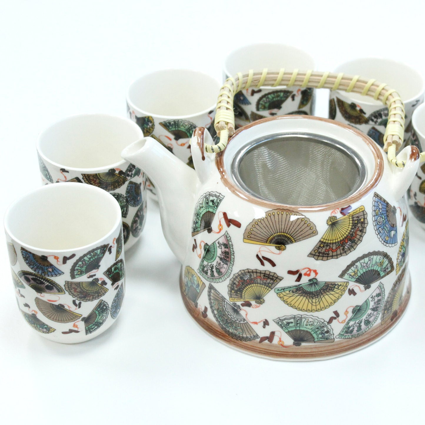 Herbal Teapot Set - Classic White, Butterflies, Green Mosaic.Blue Star, Amber, Blue Pattern, White Stone Oriental, Chinese Fan