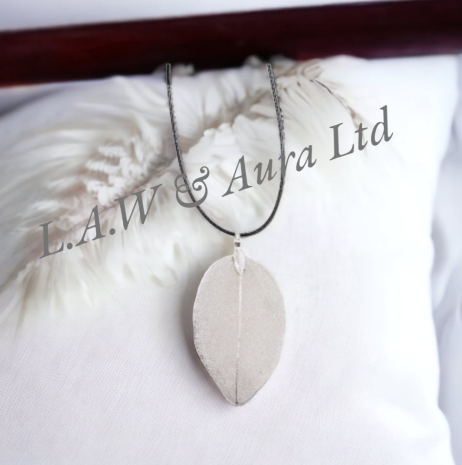 Necklace - Bravery Leaf - Silver, Multi Colour