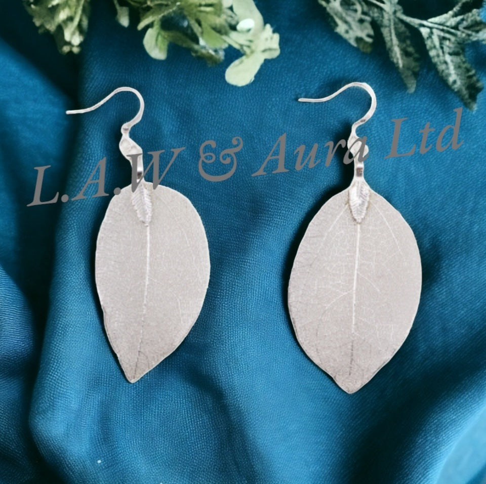 Earrings - Bravery Leaf - Silver, Multi Colour, Gold