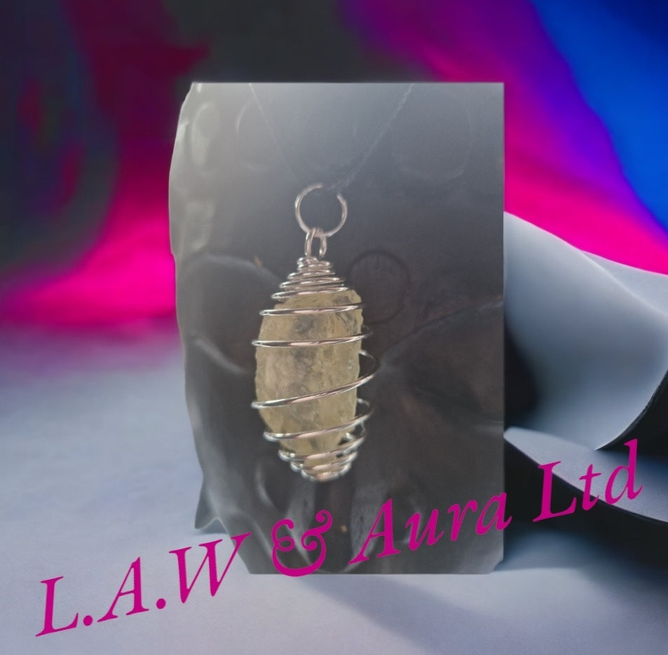 Citrine Caged Crystal Pendants