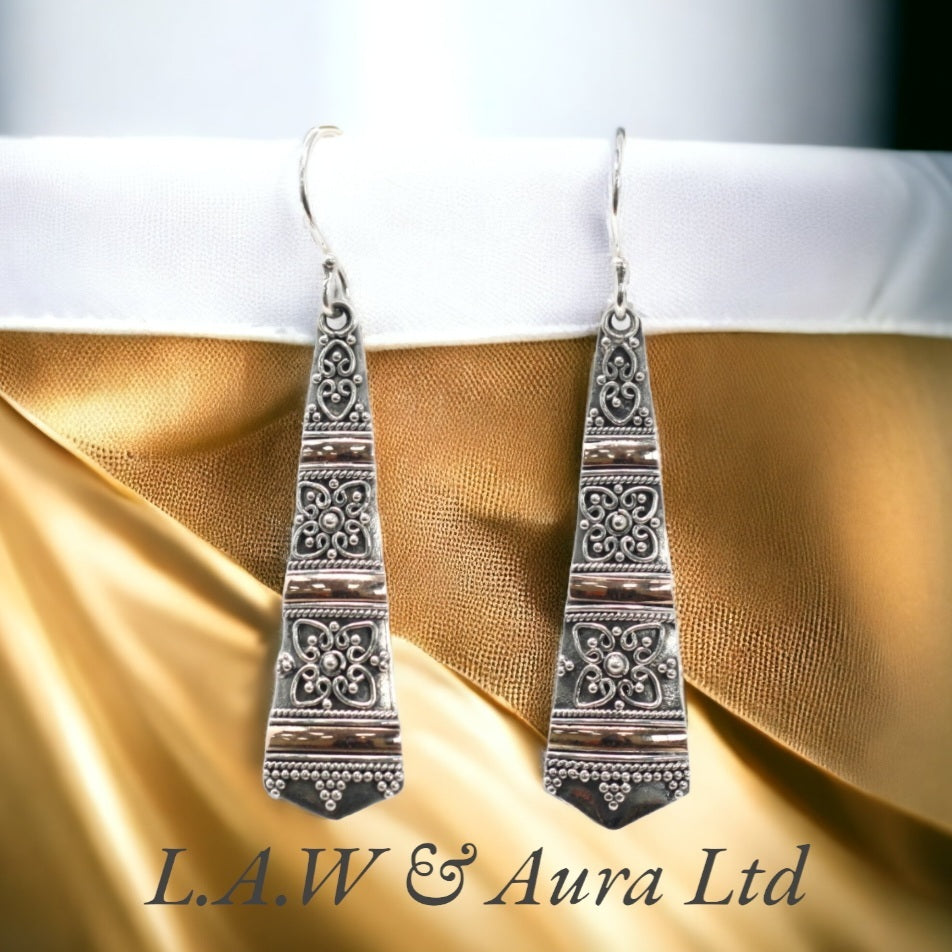 Silver & Gold Earring - Tribal Drops