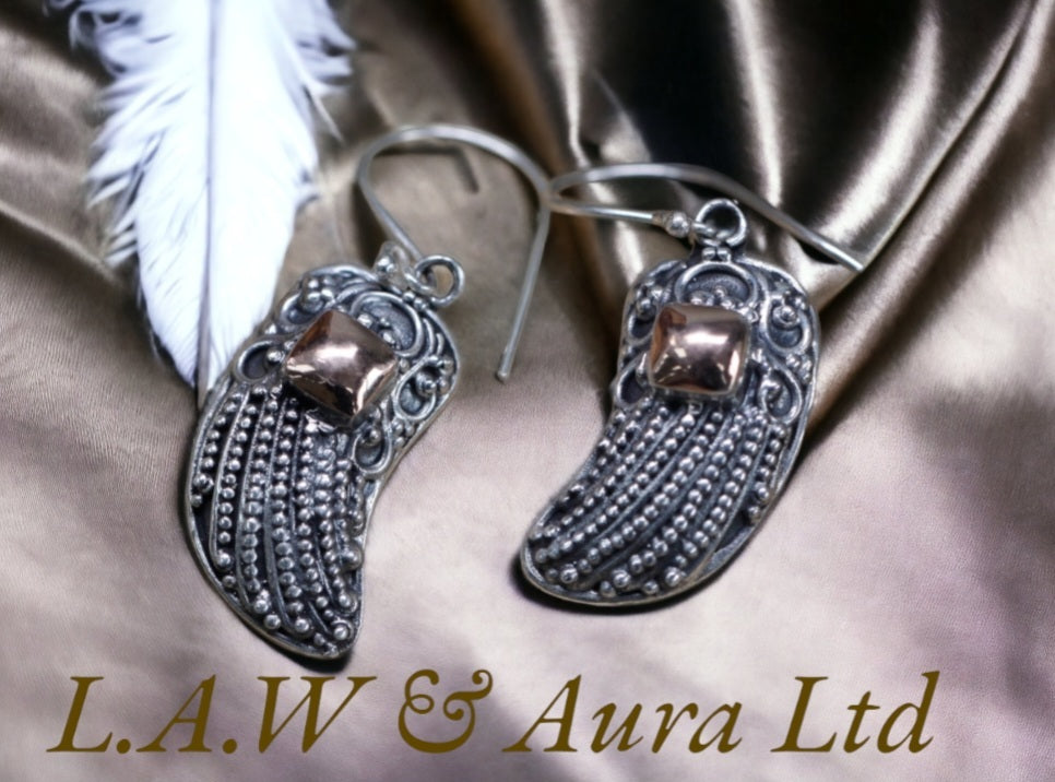 Silver & Gold Earring - Angel Wings