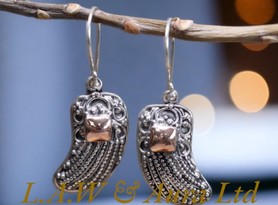 Silver & Gold Earring - Angel Wings