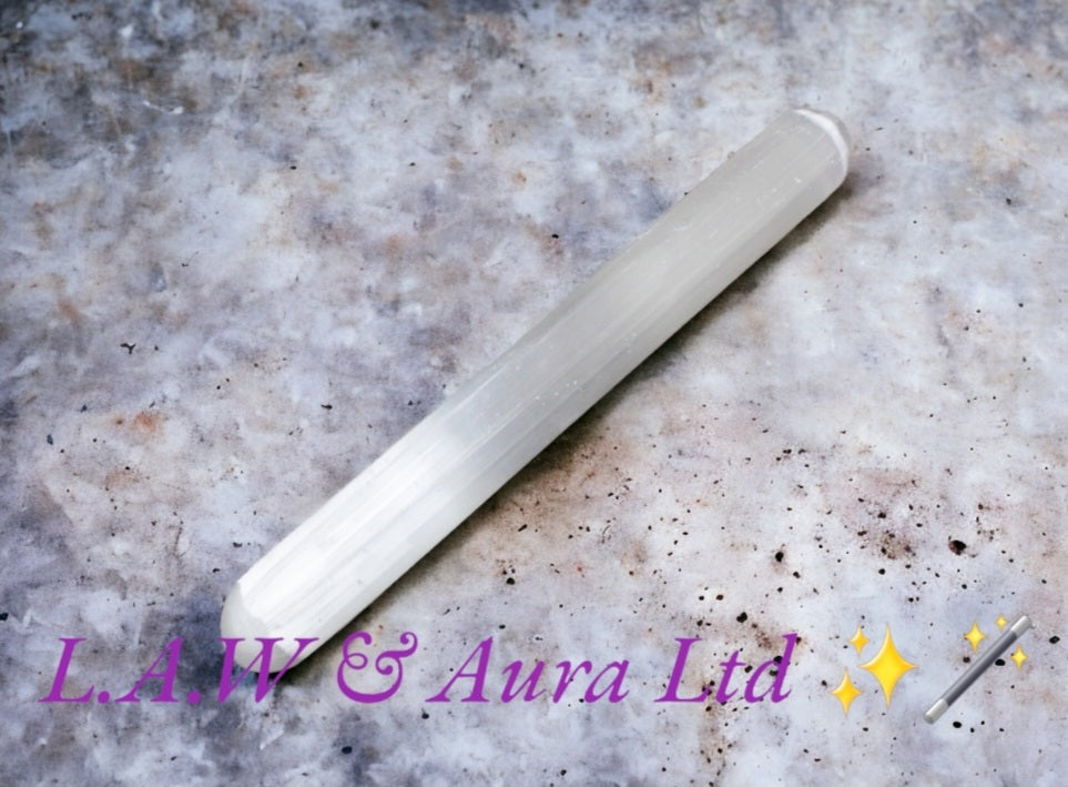Selenite Wand - 16 cm (Round Both Ends)