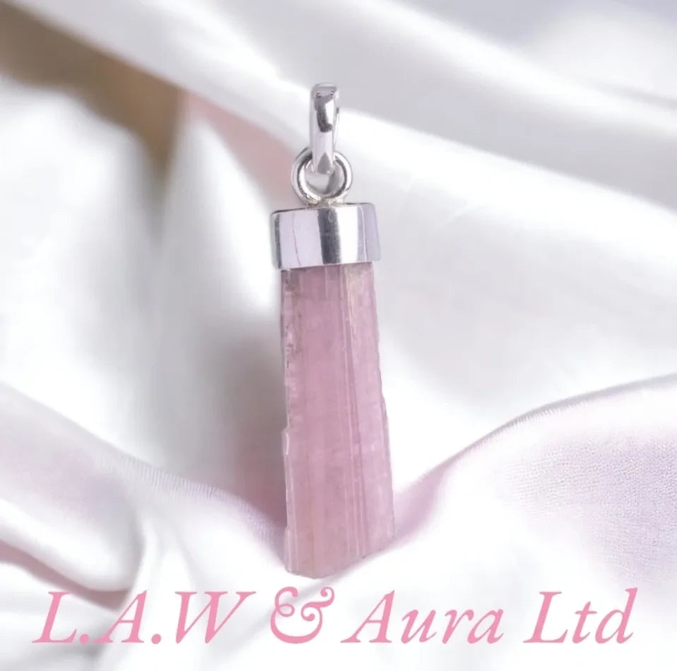 925 Sterling Silver Pink Tourmaline Pendant