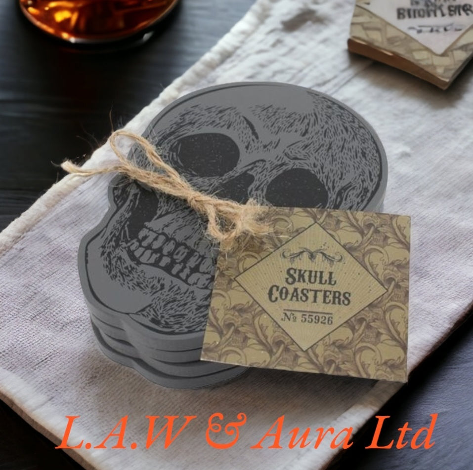 Set Of 4 Skull Coasters