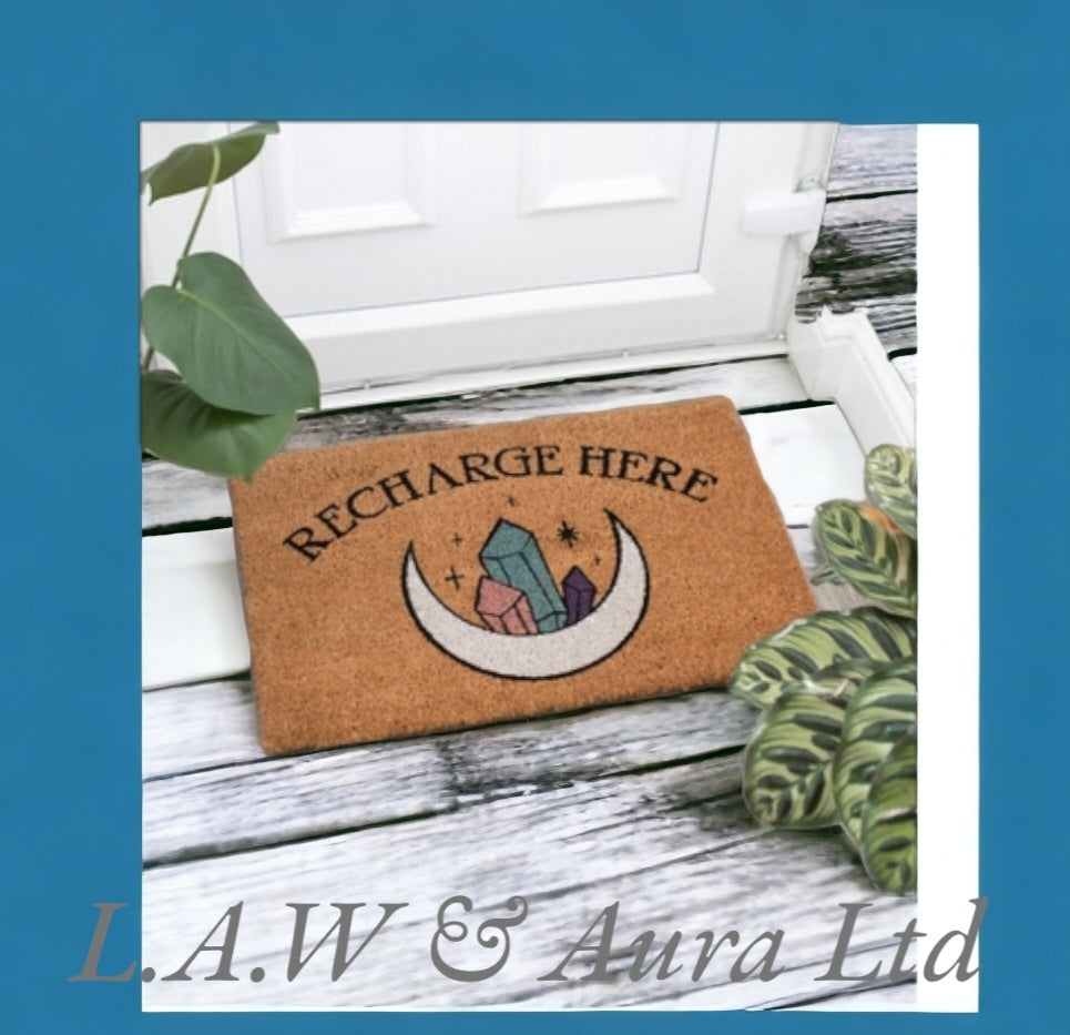 Natural Recharge Here Crystal Doormat