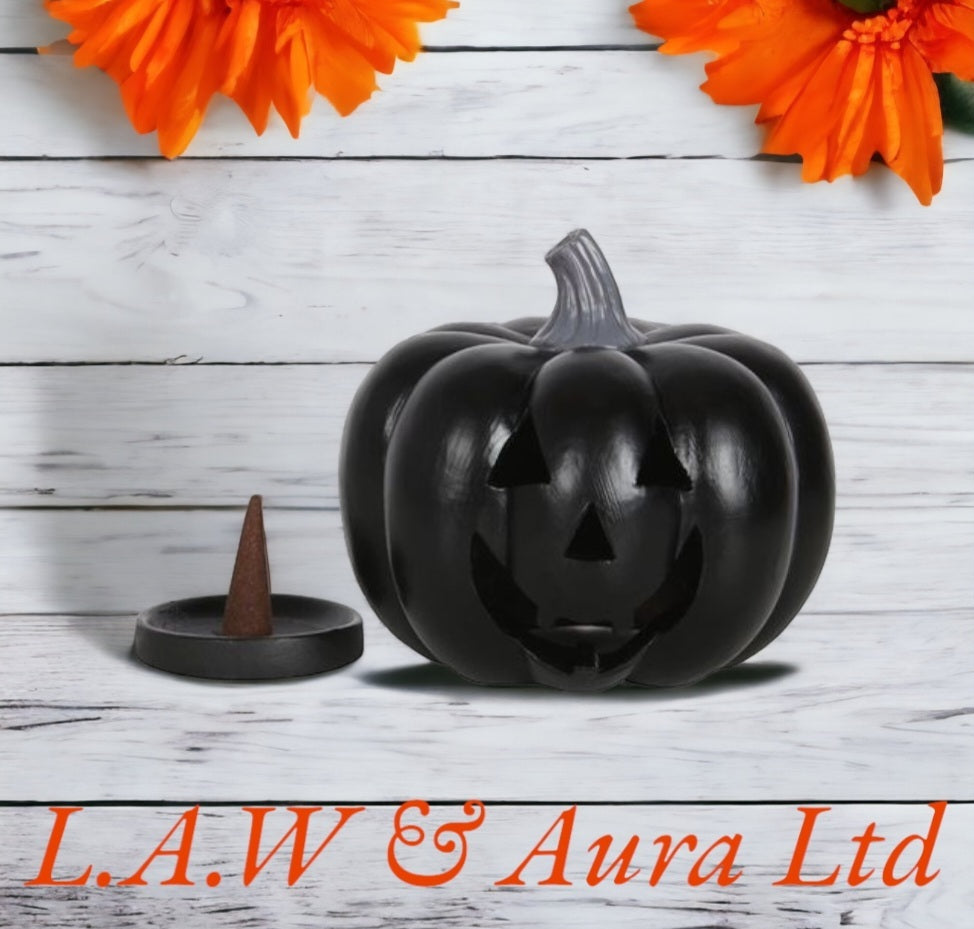 Black Pumpkin Incense Cone Holder