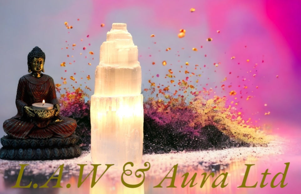Natural Selenite Tower Lamp - 25 cm
