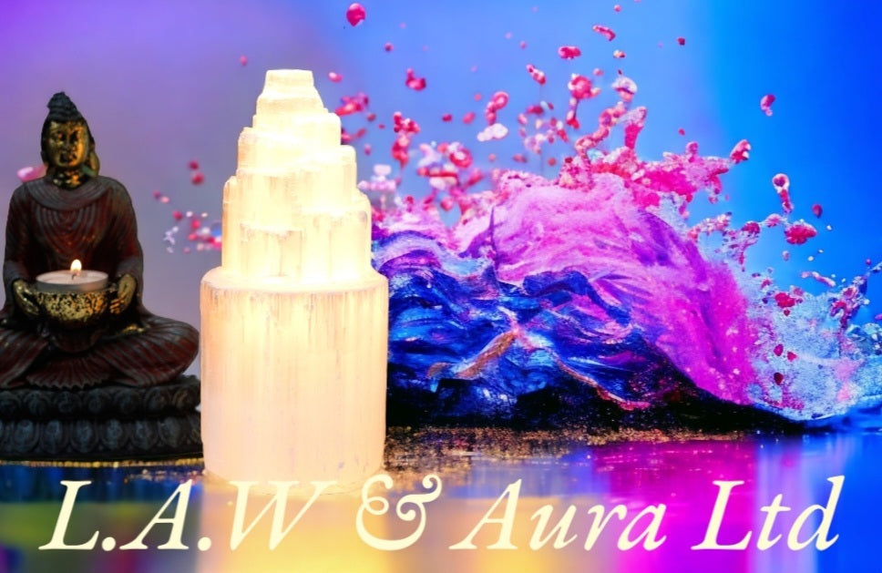 Natural Selenite Tower Lamp - 20 cm