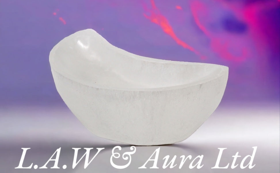 Selenite Moon Bowl - 10cm