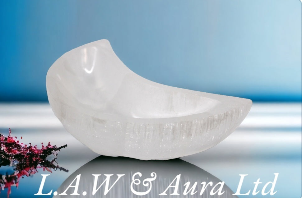 Selenite Moon Bowl - 15cm