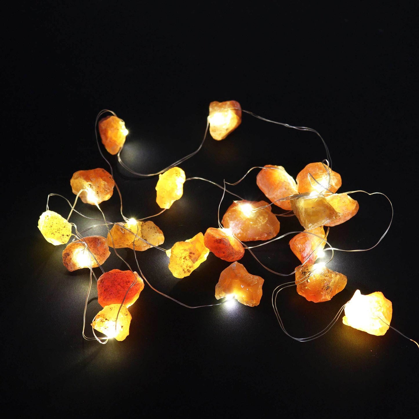 Gemstone Enchantment Lights- Rose Quartz, Celestite, Citrine, Mixed Rocks, Amethyst, Crystal Jade, Himalayam Rock Salt, Orange Jade