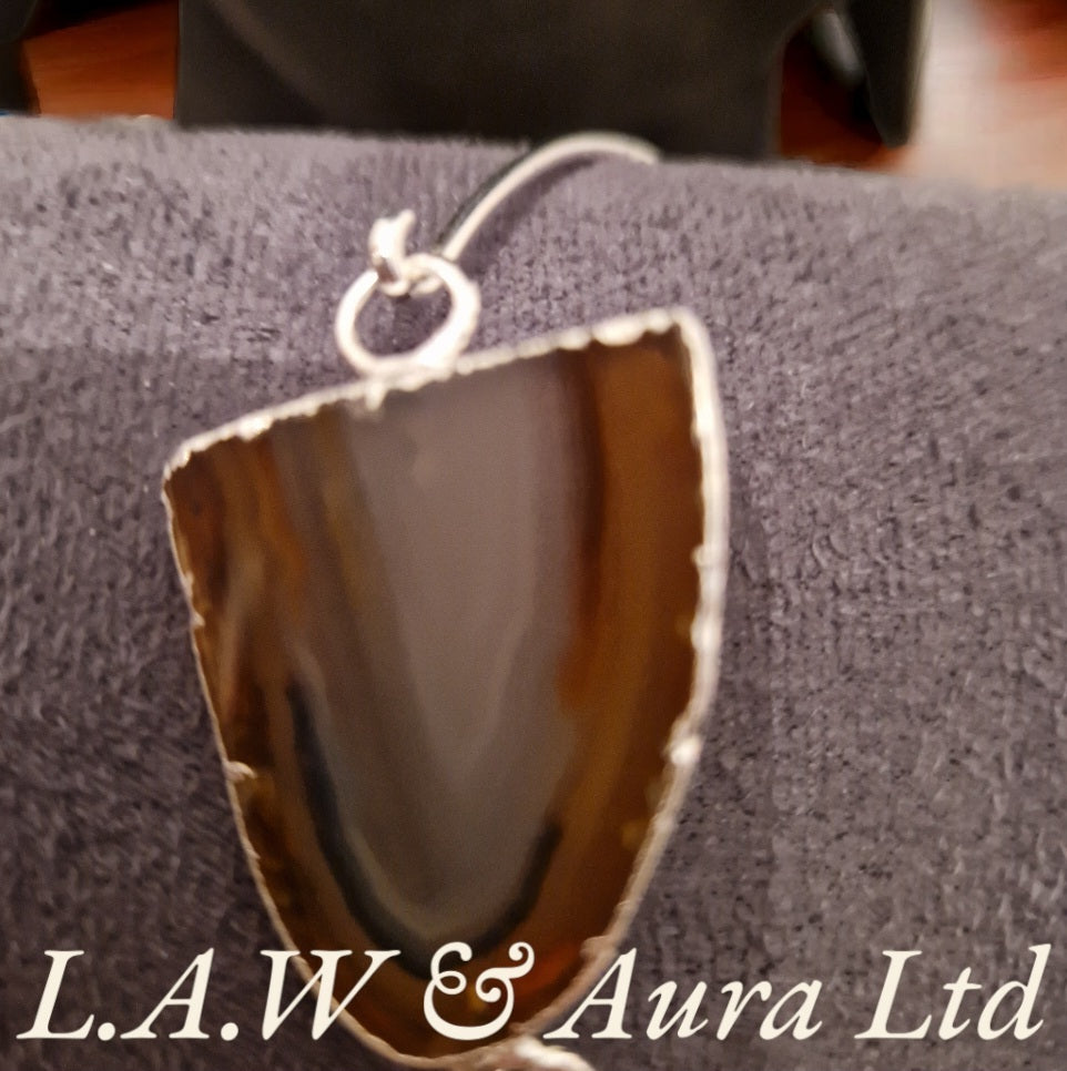 Half Geode Slice Bangle Silver/Electro Plated 🤎