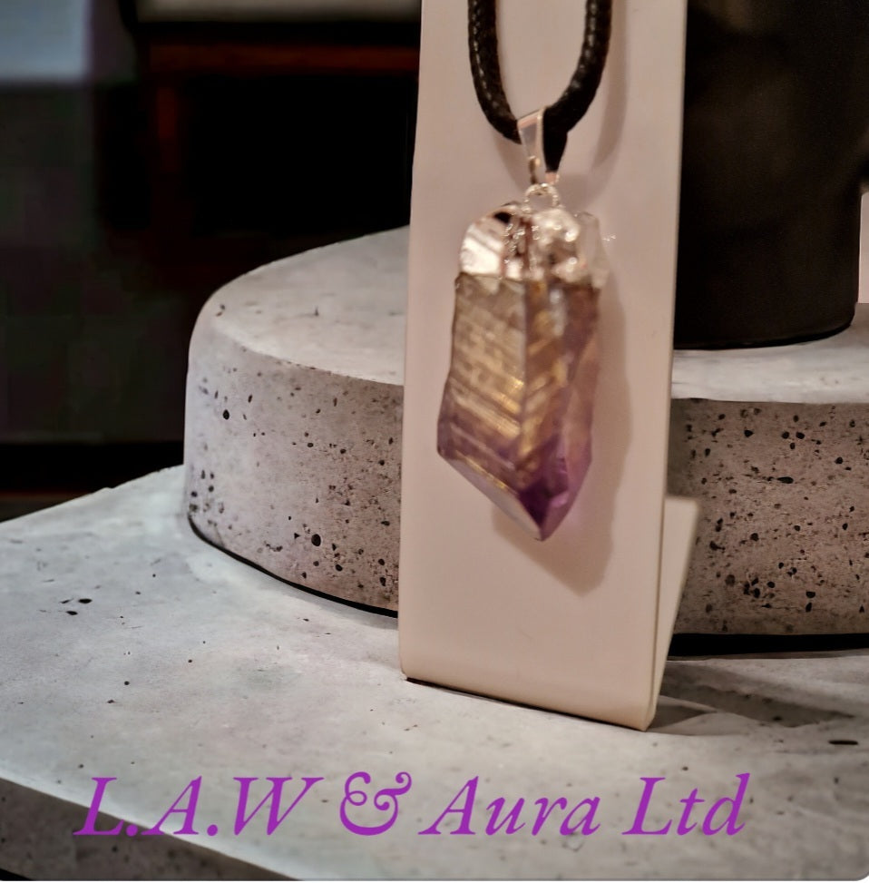 Brazilian Amethyst Aura Point Pendants Silver Electro Plated πβ¨οΈ