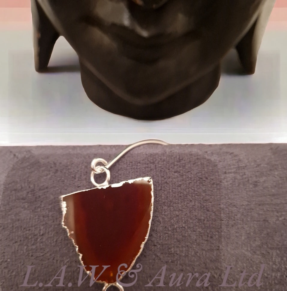 Half Geode Slice Bangle Silver/Electro Plated π§‘