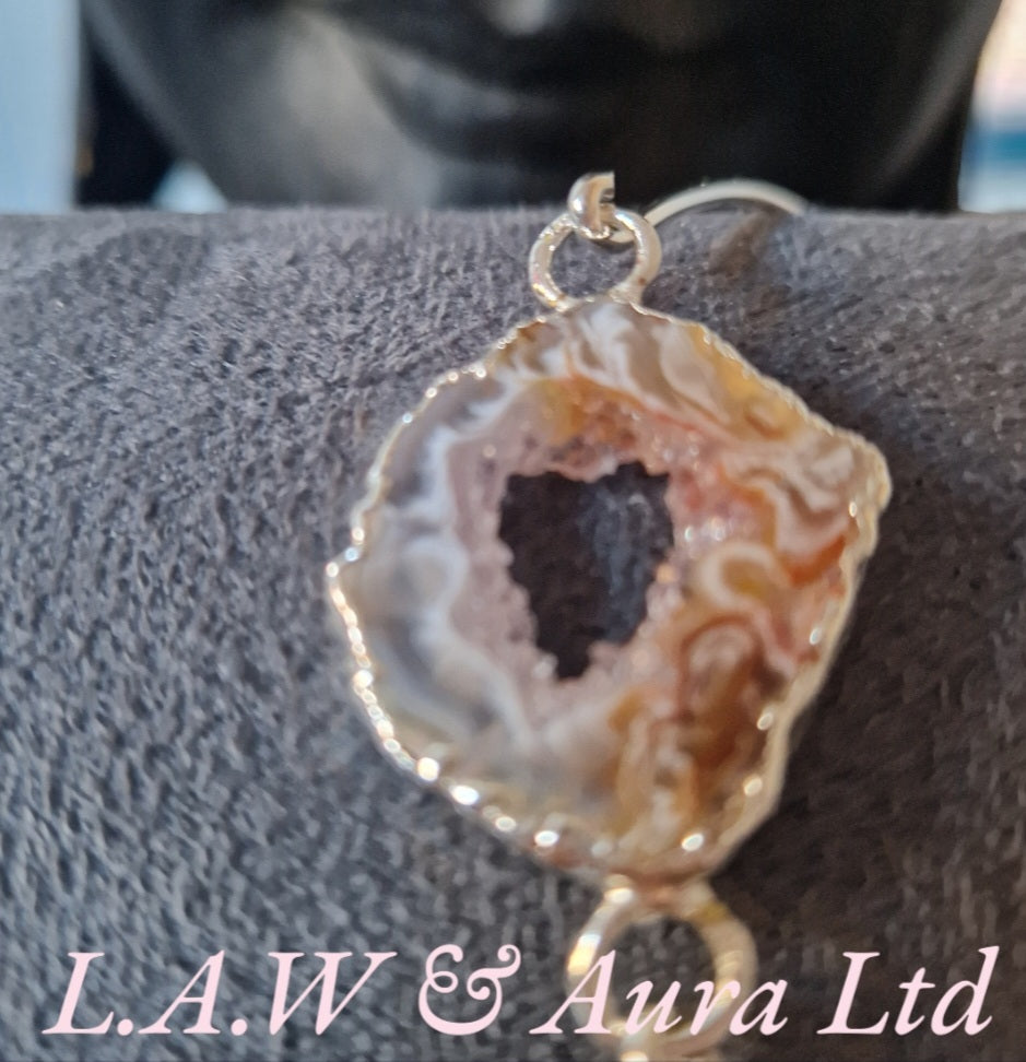 Druzy Agate Slice Bangles Silver Plated 🫶✨