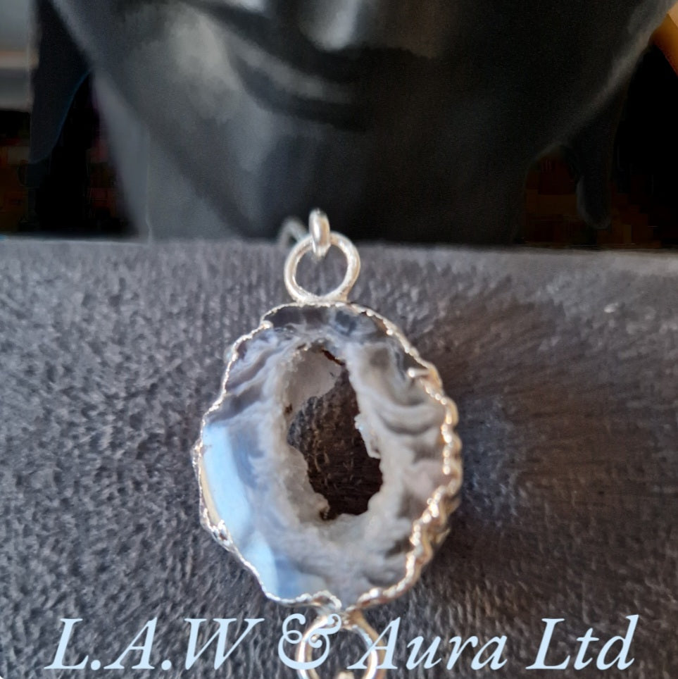Druzy Agate Slice Bangles Silver Plated 🫶✨