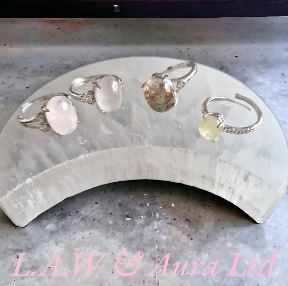 Sterling Silver 925 Adjustable Crystal Rings 💍 ✨️