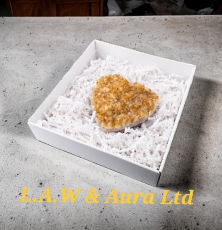 Citrine Druze Heart 5-7", Brazil