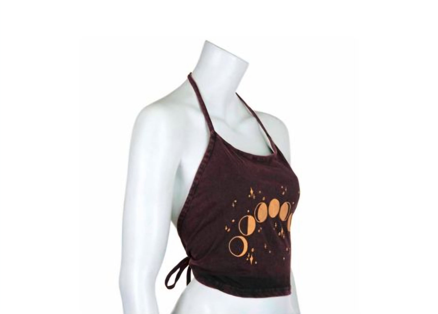 Moon Phases Design Halter Neck - Maroon
