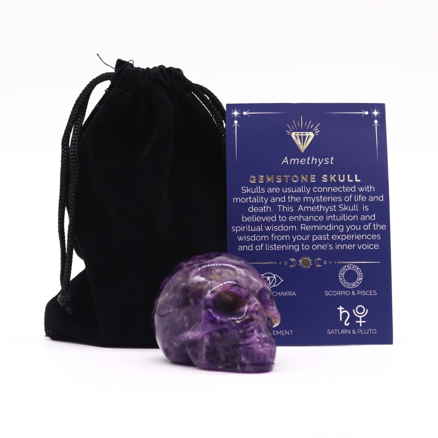 Gemstone Skull - Amethyst - Small or Large
