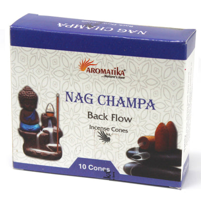 Aromatica Backflow Incense Cones - Palo Santo, Patchouli, Lavender, Nag Champa, Lotus