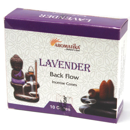 Aromatica Backflow Incense Cones - Palo Santo, Patchouli, Lavender, Nag Champa, Lotus