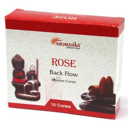 Aromatica Backflow Incense Cones - White Sage, Sandalwood, 7 Chakras, Rose, Dragons Blood