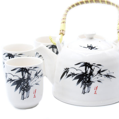 Herbal Teapot Set - Classic White, Butterflies, Green Mosaic.Blue Star, Amber, Blue Pattern, White Stone Oriental, Chinese Fan