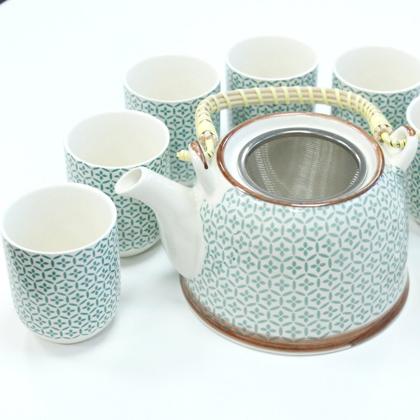 Herbal Teapot Set - Classic White, Butterflies, Green Mosaic.Blue Star, Amber, Blue Pattern, White Stone Oriental, Chinese Fan