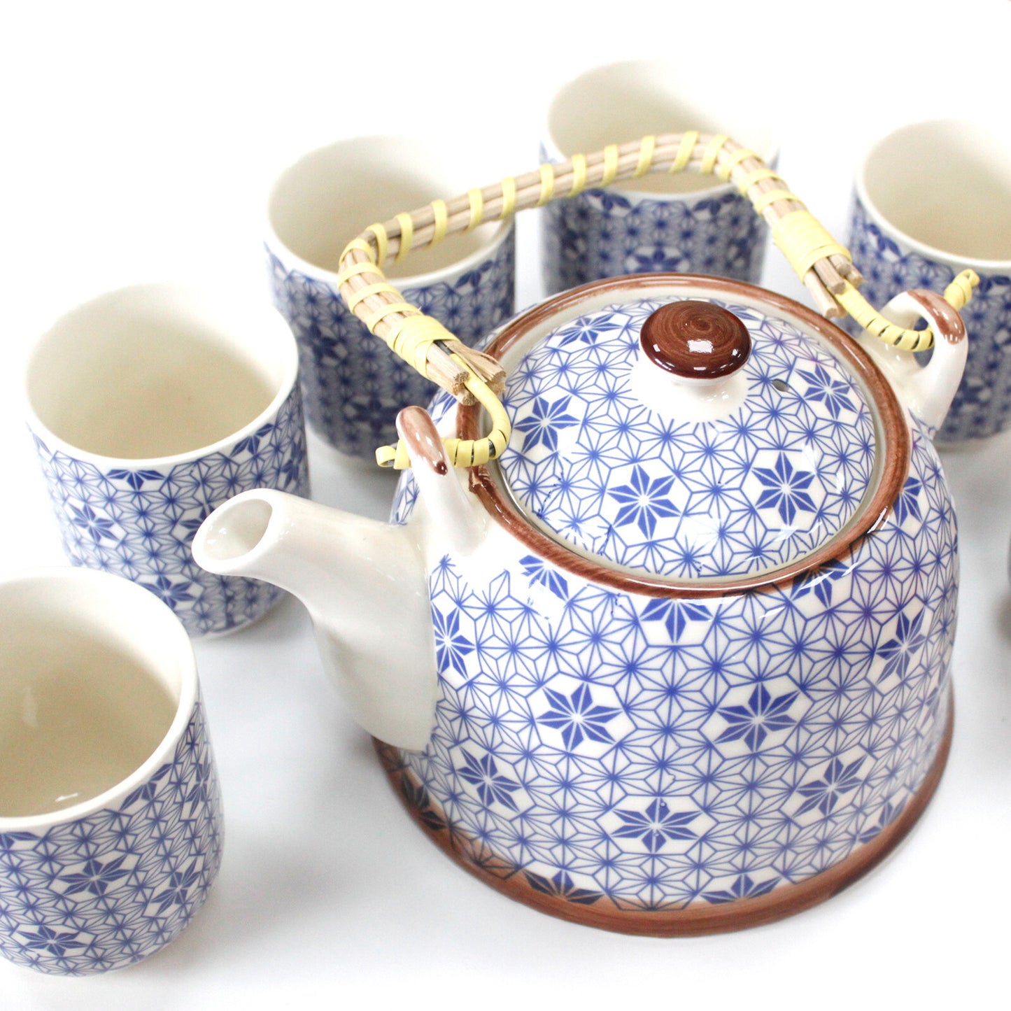 Herbal Teapot Set - Classic White, Butterflies, Green Mosaic.Blue Star, Amber, Blue Pattern, White Stone Oriental, Chinese Fan