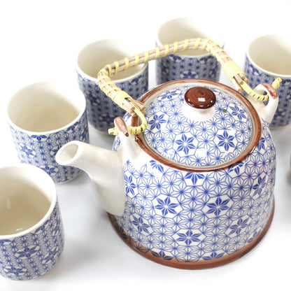 Herbal Teapot Set - Classic White, Butterflies, Green Mosaic.Blue Star, Amber, Blue Pattern, White Stone Oriental, Chinese Fan
