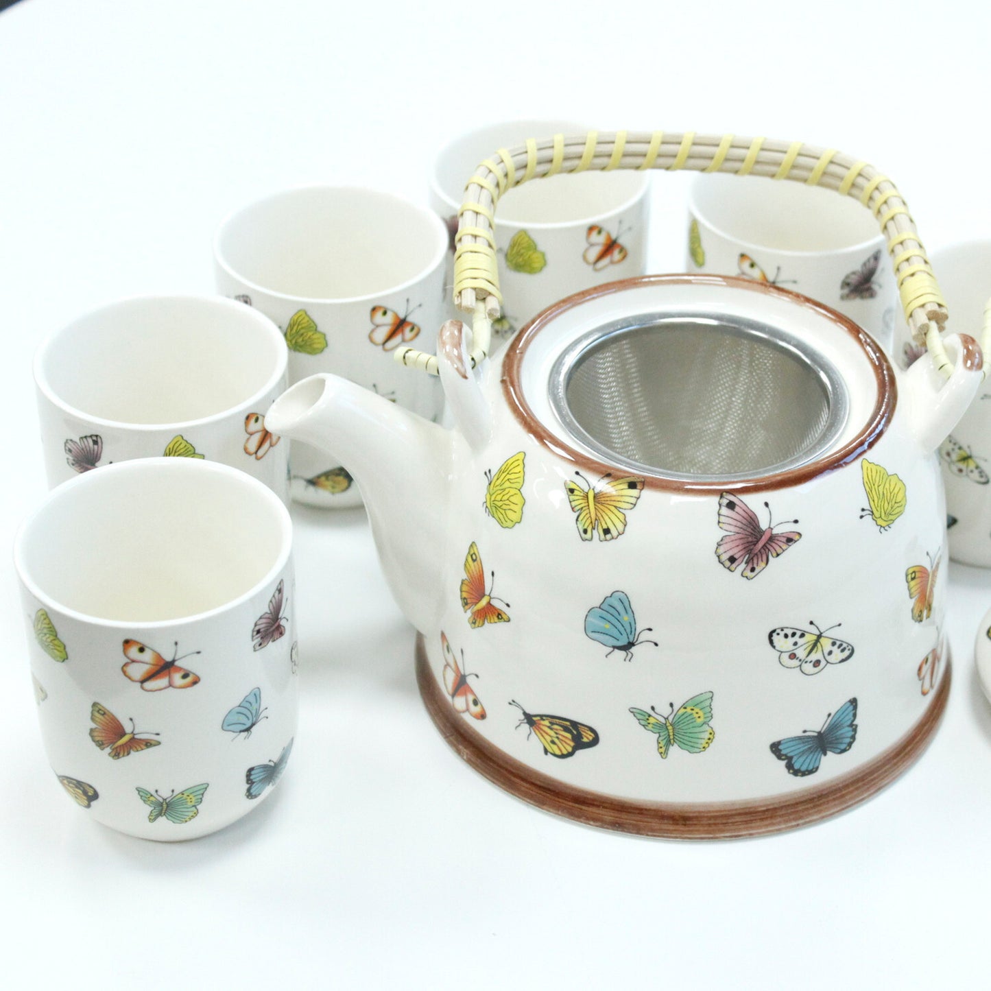 Herbal Teapot Set - Classic White, Butterflies, Green Mosaic.Blue Star, Amber, Blue Pattern, White Stone Oriental, Chinese Fan