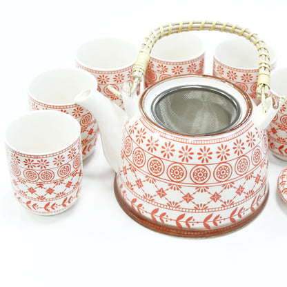 Herbal Teapot Set - Classic White, Butterflies, Green Mosaic.Blue Star, Amber, Blue Pattern, White Stone Oriental, Chinese Fan