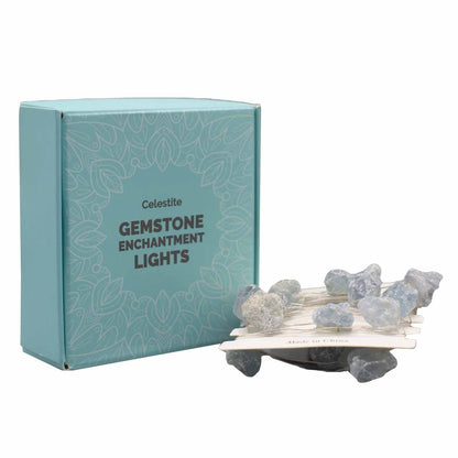 Gemstone Enchantment Lights- Rose Quartz, Celestite, Citrine, Mixed Rocks, Amethyst, Crystal Jade, Himalayam Rock Salt, Orange Jade