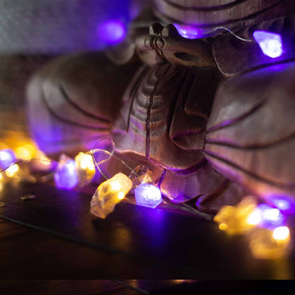 Gemstone Enchantment Lights- Rose Quartz, Celestite, Citrine, Mixed Rocks, Amethyst, Crystal Jade, Himalayam Rock Salt, Orange Jade