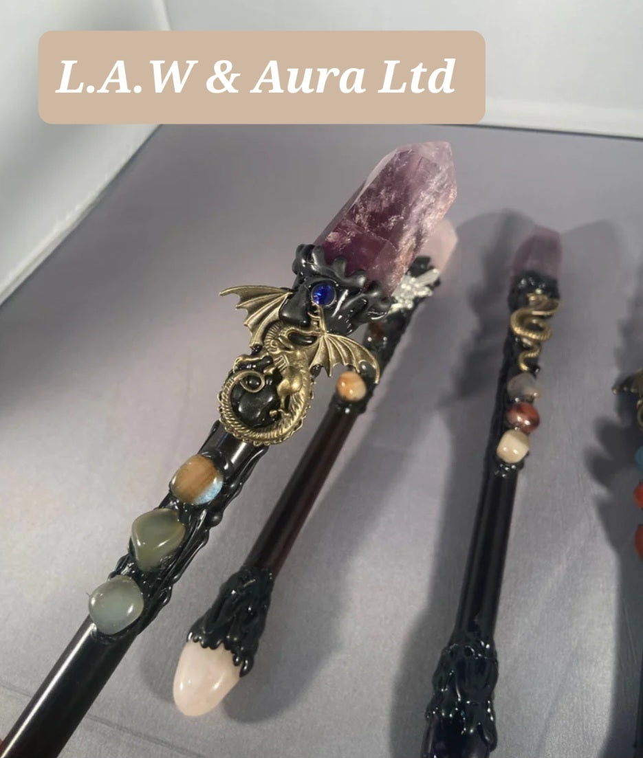 Crystal Magic wands - Amethyst, Rose Quartz