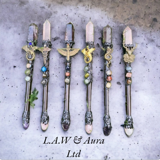 Crystal Magic wands - Amethyst, Rose Quartz