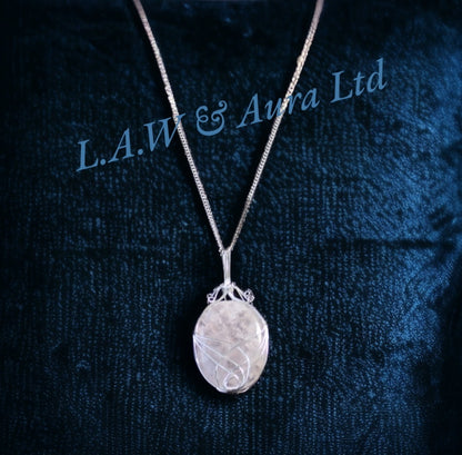 Swirl Wrapped Gemstone Necklace - Opalite, Amethyst, Rose Quartz, Tigers Eye , Black Onyx
