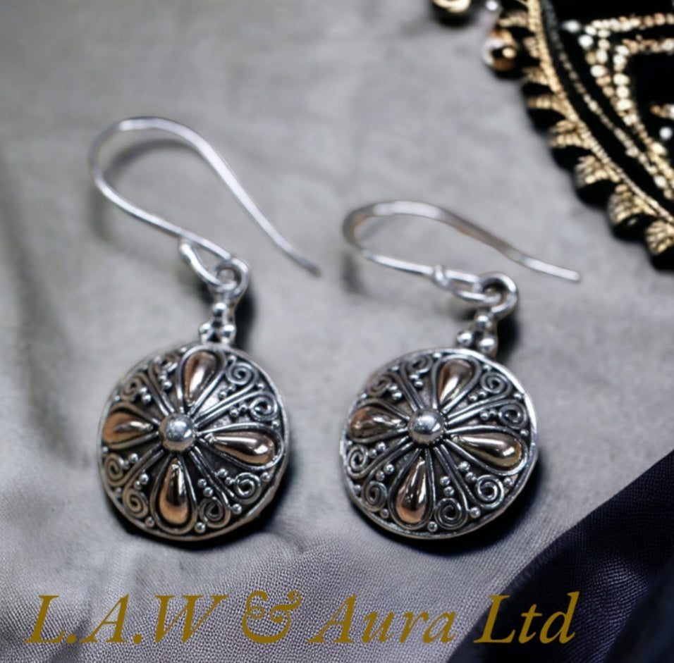 Silver & Gold Earring - Classic Round