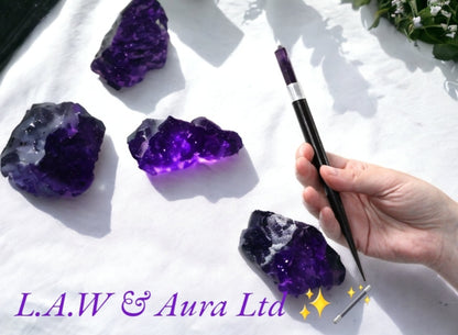 3x Simple Pointed Healing Wand - Rose, Rock, Amethyst