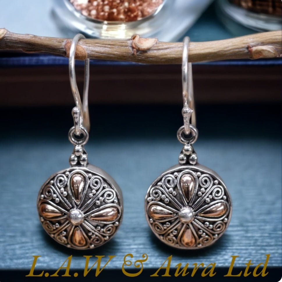 Silver & Gold Earring - Classic Round