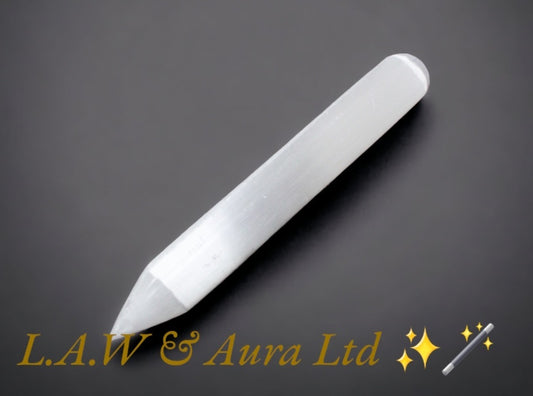 Selenite Wand - 16 cm (Point one End)