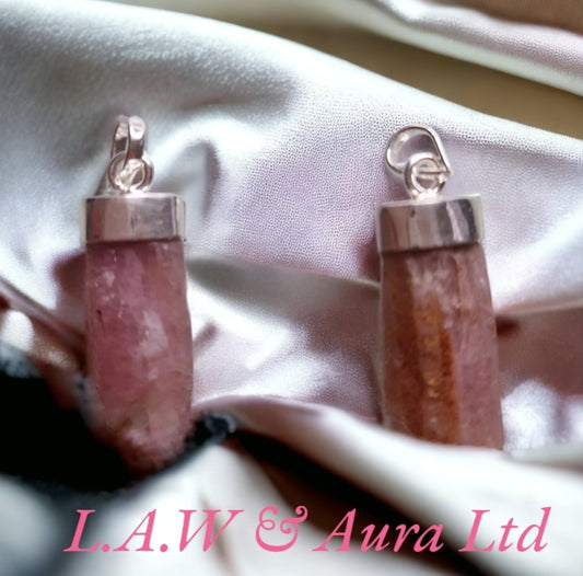 925 Sterling Silver Pink Tourmaline Pendant