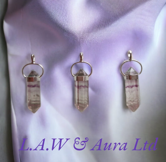 925 Sterling Silver Rainbow Fluorite Pendant